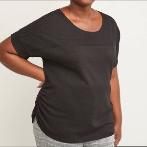 ❤️ Lane Bryant Black Texture Short Sleeve Sweater